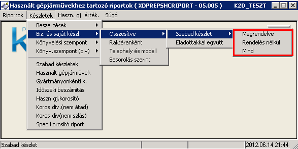 A riportok tartalma nem változott, csak a szűrés nem a számla dátum, hanem a számla teljesítési dátuma alapján történik.