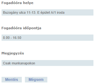 Munkatársi fogadóóra felvitele Egy munkatársi oldalhoz az alapadatok szerkesztése mellett fogadóóra, tudományos munkásság elsősorban MTMT munkásság publikációs és dokumentum típusú tartalmat is