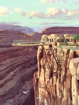 A Grand Canyon üvegterasza a Skywalk 1220 méteres mélységbe nézhetnek le a látogatók arról az üvegteraszról, amelyet az amerikai Grand Canyon peremére épített egy helyi indián törzs.