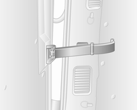 26 Kulcsok, ajtók és ablakok Elektromos fellépő Hátsó ajtók A jobb hátsó ajtó nyitásához húzza meg a külső fogantyút. Az ajtó belülről való nyitásához a belső fogantyút kell meghúzni.