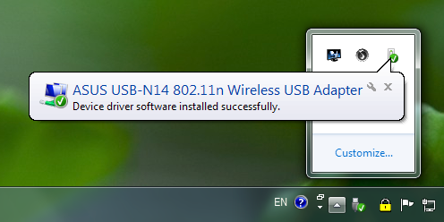 4. Kattintson a Finish (Befejezés) gombra a telepítés befejezéséhez.. 5. Csatlakoztassa az USB-N14 eszközt a számítógépen lévő USB-portba az eszközhöz kapott USB-kábel segítségével.