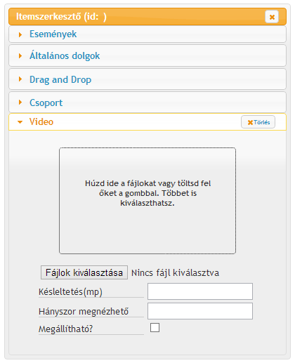 másodpercétől a 4. másodpercig jelenik meg a keret a kép kerül). Ennek meghatározásához a másodpercértékek kiírásával a program segítséget nyújt e menüpont alatt. 3.1.12. Videófájl Videófájlként.