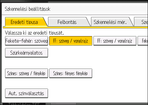 5. Szkennelés A szkennelési beállítások elvégzése 1. Nyomja meg a [Szkennelési beáll.] gombot. 2.