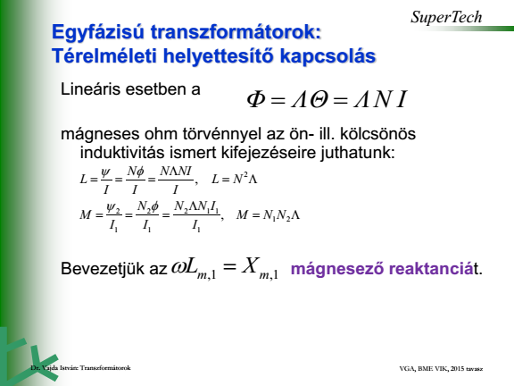 15. Térelméleti helyettesítő kapcsolás, az