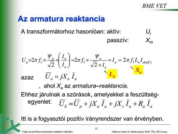 b) Az armatura-, a szórási és a szinkron