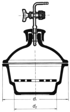 Exszikkátor, gombos fedővel Desiccators with knobbed lid and plane flange Vakuum-Exsikkatoren mit Knopfdeckel und Planflansch DN h 24 781 46 100 187 24 781 57 150 252 24 781 61 200 309 24 781 66 250