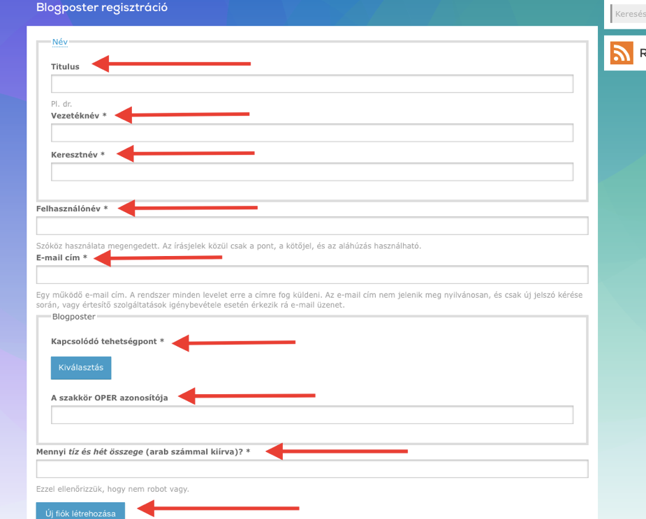 Regisztráció Blogbejegyzést regisztrált felhasználóink készíthetnek. Regisztrálni a http://blog.tehetseg.hu/user/register/blogposter oldalon lehet.