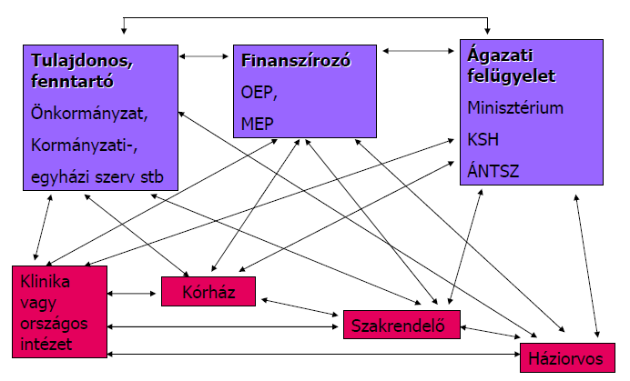 Látható, hogy ebben a zárt rendszerben kétirányú információcsere valósul meg. Minden intézmény közvetlenül, vagy közvetett úton kapcsolatban áll az összes többi intézménnyel.