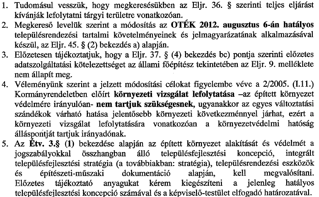 2. /A ELŐZETES ÉSZREVÉTELEK ÉRTÉKELÉSE Jánoshalma Város Településrendezési Eszközök 2015.