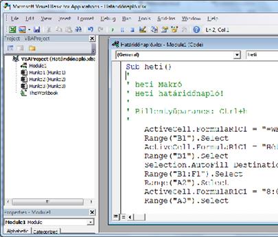 VISUAL BASIC ÉS MAKRÓK 8.4. ábra.