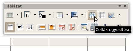 A táblázatunk létrejött, de még sokat kell rajta alakítani. Először vonjuk össze a szükséges cellákat.