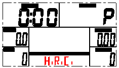 Edzés a H.R.C. módban: A H.R.C. (HEART RATE CONTROL) mód kiválasztásához használja az Up gombot, majd igazolja választását a Mode billentyűvel. Négy különböző HRC-mód áll rendelkezésre.