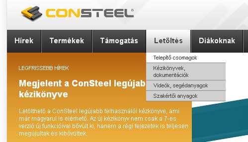 Statikai modell felvétele és megoldása a ConSteel szoftver segítségével (alkalmazási segédlet) 1. A program telepítése A ConSteel program telepítő fájlja a www.consteelsoftware.