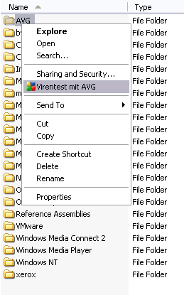 A Windows Intézoben jelölje ki a vizsgálandó fájlt (vagy mappát) Kattintson jobb gombbal az objektumra a helyi menü megnyitásához Válassza a Vizsgálat AVG-vel opciót az objektum ellenorzéséhez 11.4.