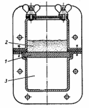 Áramló közegben szállító berendezések 1 keramikus lap; 2 a csatorna felső része; 3 a csatorna alsó része A léglazítós szállítócsatornákat tetszőleges hosszúságúra lehet készíteni, 50 200 m-ig