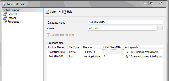 B é r s z á m f e j t ő p r o g r a m 56 3. Az adatbázis létrehozása A Start menü/ Microsoft SQL Server 2008 R2-ből indítsa el az SQL Management Studio-t.