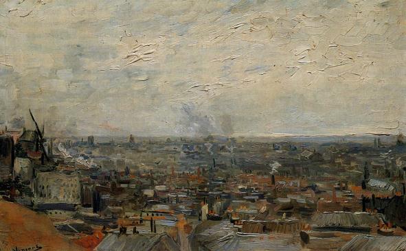 85 Camille Pissarro: Az Avenue de l'opera esőben, 1898 Vincent Van Gogh: Párizs háztetői a Montmartre -dombról nézve, 1886 Emeljük föl szemünket!