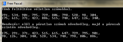 Ábra: Rendezettség Buborék-rendezés A buborékos rendezés a szomszédos elemeket cseréli, ha a sorrend nem megfelelő. Kezdetben az első két elemet hasonlítjuk össze, és szükség esetén felcseréljük őket.