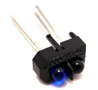 TCRT5000 reflektív optikai érzékelő Egy IR LED-et és egy fototranzisztort tartalmaz.