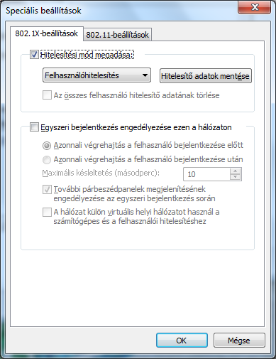 A következő ablakot kell ezután látni, kattintsunk a Speciális beállítások -gombra.