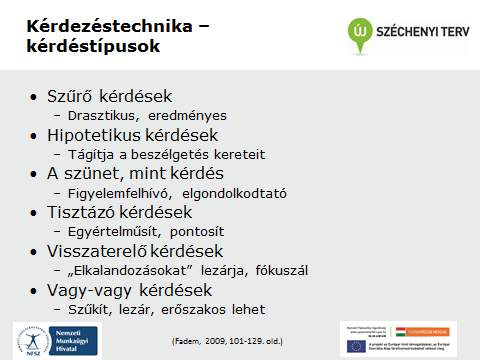 Kérdezés és visszajelzés technika tréneri előadása: 1.