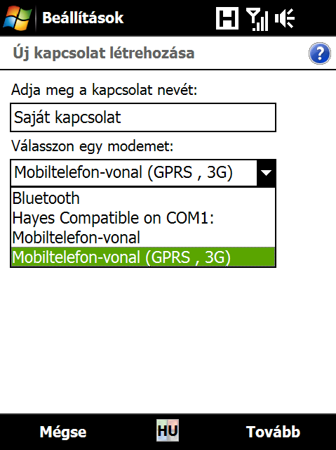 Internet 159 Ha új GPRS/3G-kapcsolatot szeretne beállítani a készüléken, akkor be kell szereznie a szolgáltatótól a Hozzáférési pont nevét.