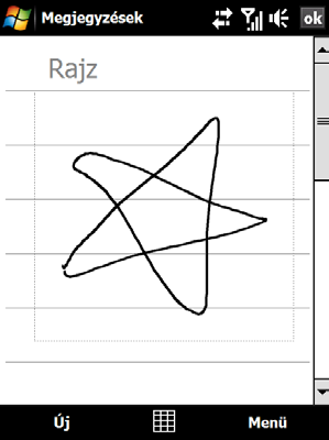 Programok 259 3. Érintse meg az OK gombot a mentéshez. Megjegyzés Rajzot úgy jelölhet ki (például másolás vagy törlés céljából), hogy rákattint, majd rövid ideig rajta tartja az érintőceruzát.