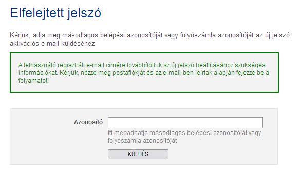 Amennyiben jelszó megadása sikeres volt a rendszer automatikusan belép az Online ügyfélszolgálati felületre. 3.