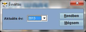 Majd a paraméterek menüben használjuk az évnyitás, majd az évváltás almenüket, úgy ahogyan azt a Kontír FB programban már