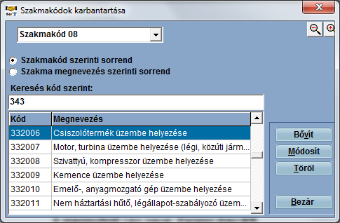 A lista típusok karbantartása almenüben adatokat tartalmazó lista tartalmakat, elnevezéseket tudunk felvenni, módosítani és törölni.