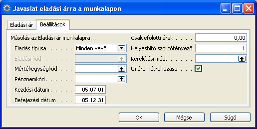 H) Készletgazdálkodás 195/235 Majd futtassa a Funkciók, Árváltozás átvezetése menüpontot. A rendszer megkérdezi, hogy az Eldási ár munkalapról törölje-e a javasolt árváltozásokat?