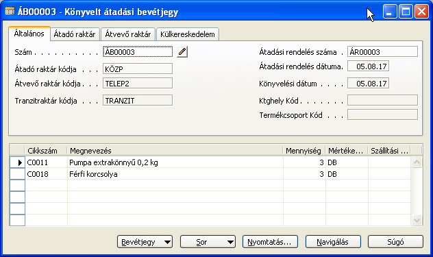 H) Készletgazdálkodás 204/235 Könyvelés, Könyvelés F11, Beérkezés, OK Ennek hatására a Beérkezendő mennyiség 0 0, Beérkezett mennyiség 2 2 lesz A maradék 3 3 mennyiséget is könyvelje le szállításra