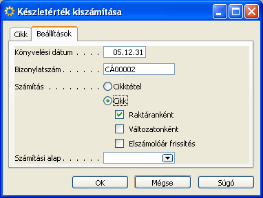 H) Készletgazdálkodás 213/235 A Cikk fülön a cikkre vonatkozó szűréseket lehet definiálni.