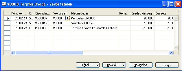 C) Pénzügy 59/235 Ennél a könyvelésnél nem a vevő főkönyvi számlaszámot, hanem a vevőazonosítót adta meg.