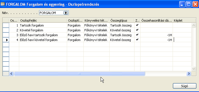 C) Pénzügy 79/235 Az azonosítók után írja be a sor megnevezését. Válassza ki, hogy Könyvelési számlákat, Összesítő számlákat vagy Képletet rendel a sorhoz.