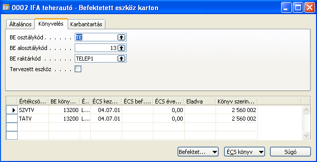 D) Befektetett eszközök 89/235 A Könyvelés lapon kell megtenni a könyveléshez szükséges beállításokat.