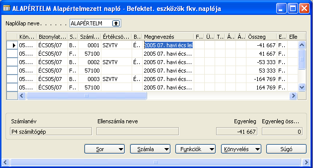 D) Befektetett eszközök 97/235 A Beállítások lapon először a számviteli, majd futtatása után az adótörvény könyvelési módot kell megadni.