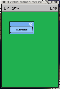 4.2 Az Opie API 27 9 QObject :: connect (&hello, SIGNAL(clicked ()), &app, SLOT(quit ())); 10 hello.resize (100, 30); 11 app. setmainwidget (& hello); 12 hello.show (); 13 14 return app.