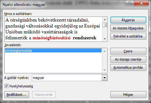 7 FELADAT BEFEJEZÉSE Végezetül mentsük el a dokumentumot a Word saját formátumába Házi feladat néven.