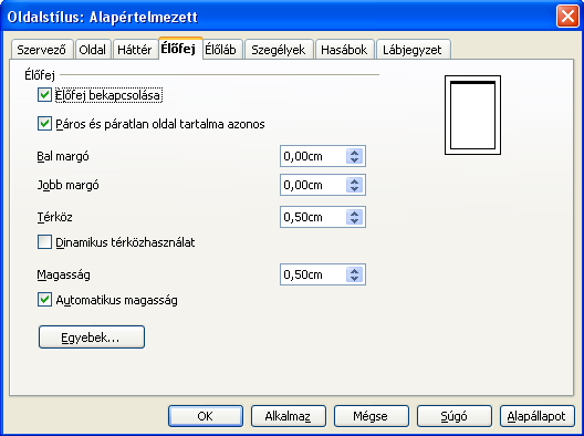 egy dokumentumon belül az oldal tetején, az Élőláb (régebbi elnevezésén lábléc) pedig az oldal alján jelenik meg a margó felett, illetve alatt.