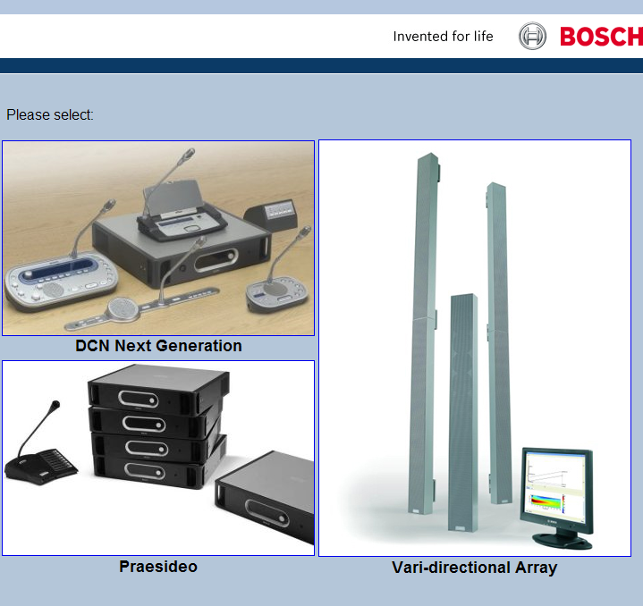 VARI-Directional Array A VARI konfigurálása hu 41 A licenc webhelyének elérése A regisztrációs webhely közvetlenül böngészővel is elérhető a Bosch Security Systems általános licencelési webhelyén