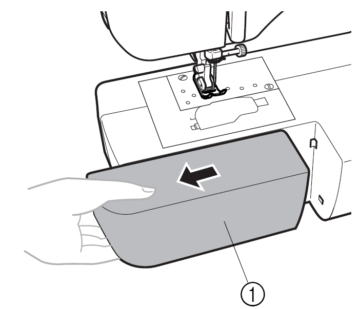 3. Tegyen egy másik nyomótalpat a tűlemezre, oly módon hogy a nyomótalp rúdja a száron levő nyílással kerüljön egy vonalba. 4. Engedje le a talp emelőkart és rögzítse a nyomótalpat a szárhoz.
