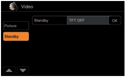RENDSZERBEÁLLÍTÁS: VIDEÓ Animált kép mutatja a beállításokat a TFT képernyő fényességének beállítása alatt. Beállíthatja a nappali/éjszakai TFT képernyő fényességét.