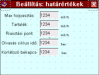 Határérték beállítása: 21. ábra határérték beállítása Itt lehet megadni a berendezés számára a működési határadatokat. Max. fogyasztás: a lekötött, időegységhez tartozó maximális fogyasztás.