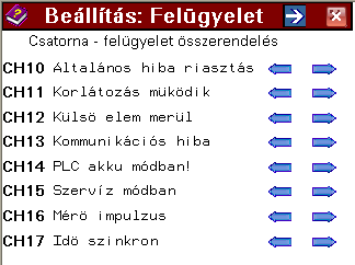 Felügyeleti rendszer beállítása. 25. ábra felügyeleti jelzés kiválasztása Célja: A távfelügyeleti kimenetek szabadon programozhatóak.