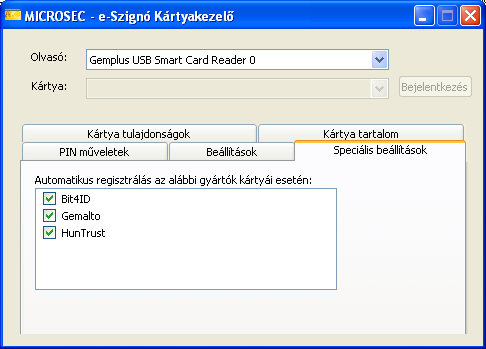 Felhasználói útmutató e-szignó kártyakezelı alkalmazás 3.