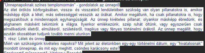 Az ünnepek szerepe és előfordulása életünkben Szerző: Csernák Lívia 'Az ünnep apokaliptikus természetű:.