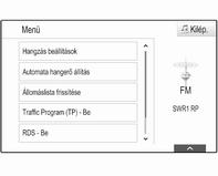 50 Rádió Hangzás beállítások Részletes leíráshoz lásd 3 42. Automatikus hangerő Részletes leíráshoz lásd 3 43.