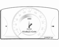 66 Navigáció A terképnézet megjelenik. Az aktív útvonalat egy színes vonal jelzi. A mozgó járművet egy kör jelzi. A következő kanyarodási manővert nyílszimbólumok jelzik a képernyő jobb oldalán.