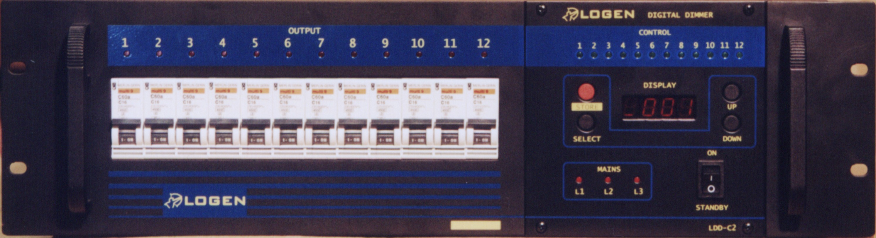 DIGITAL DIMMER LDD1225-C2 v1.00 2,5 kw kimeneti teljesítmény csatornánként DMX 512 és analóg 0.